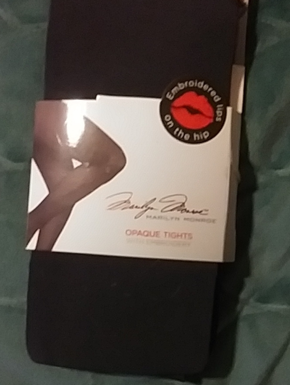 Marilyn Monroe opaque Tights With Embroidery Lips
